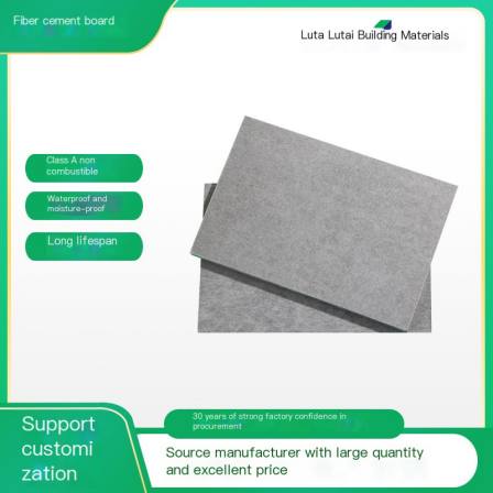 Lutai fiber cement board, asbestos free building partition board, exterior wall board, surface lining board, coating peritoneum substrate