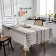 Bohemian cross tassel table cloth