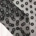 Factory direct sales polka dot mesh flocking silver tide cool clothing fabrics