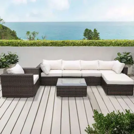  Comfort Meets Style with the Rattan Sofa Set Model 619199-b