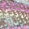 3D laser cutting printed embroidery butterfly fabric lace fabric embroidery for dress