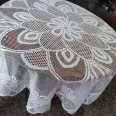 White lace tablecloth round table square tablecloth coffee table bedside table fridge dust cloth