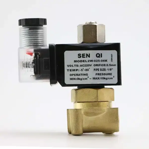 Brass normally open solenoid valve