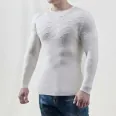 Mens long sleeve round collar solid color thread sweater mens thin diamond knit sweater