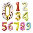 numbers Iridescent Foil party birthday Rainbow Helium wedding decorations Ballons