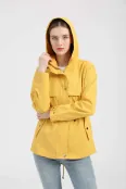 Trench coat Medium long hooded coat with waist closed outdoor waterproof raincoat