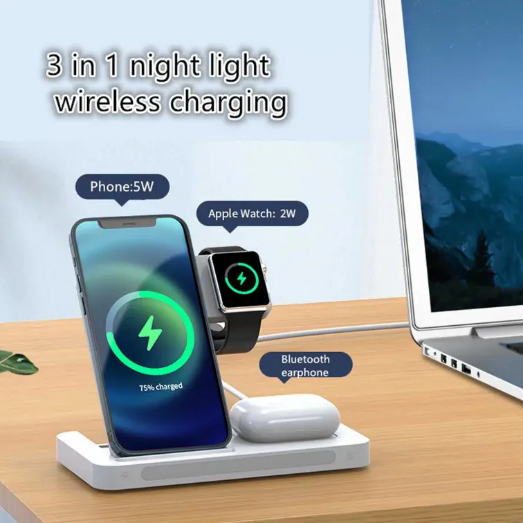3 in 1  night light wireless charger