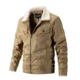 Casual young mens jacket with lapels of lambswool thick and fleecy