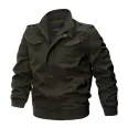 Mens casual cotton military jacket outdoor loose overalls with a large size