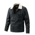Casual young mens jacket with lapels of lambswool thick and fleecy