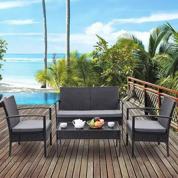 Transform Your Outdoor Living Space with the Stylish and Comfortable Rattan Garden Set 6134