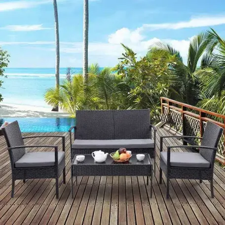  Transform Your Outdoor Living Space with the Stylish and Comfortable Rattan Garden Set 6134