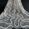 white net embroidered wedding fabric