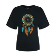 Colorful sunflower wind chimes pattern loose pullover trend cotton short sleeve T-shirt