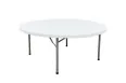 6-Foot Round White Plastic Folding Table
