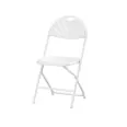 White Fanback Plastic Folding Chairs