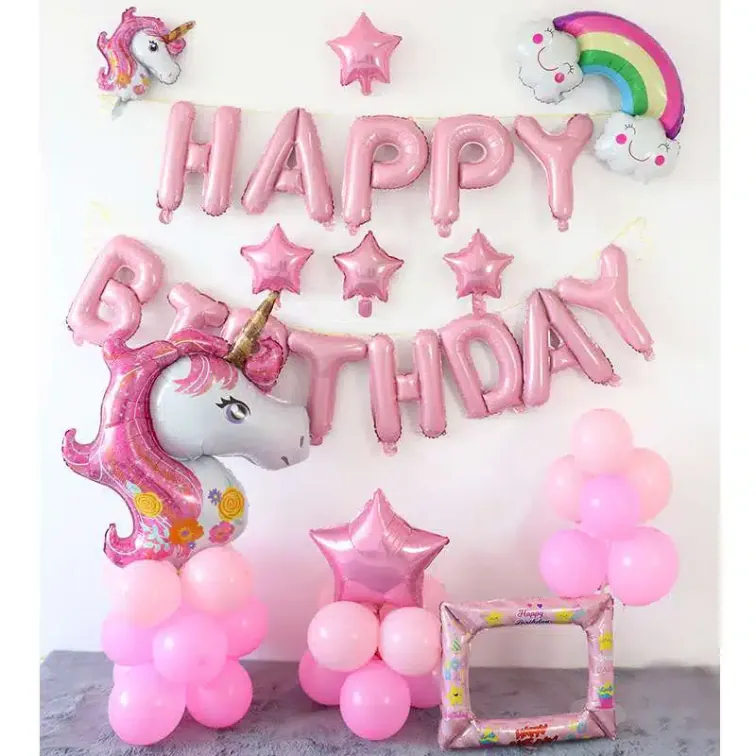 Unicorn Birthday Balloon Set