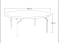 6-Foot Round White Plastic Folding Table