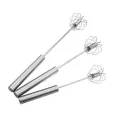 Rotating Semi-Automatic Stainless Steel Whisk