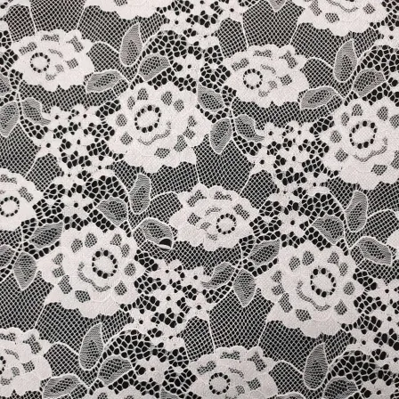 Factory direct sales of all-polyester wattle flower Fashion dress clothing lace fabric