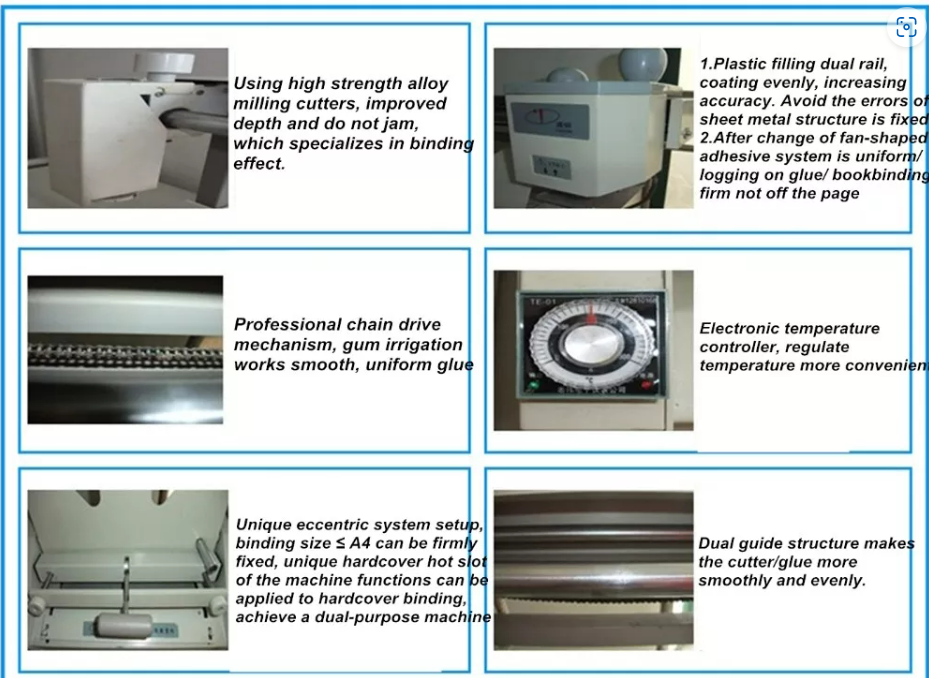 TB03  book glue binding machine with hard and soft binding function