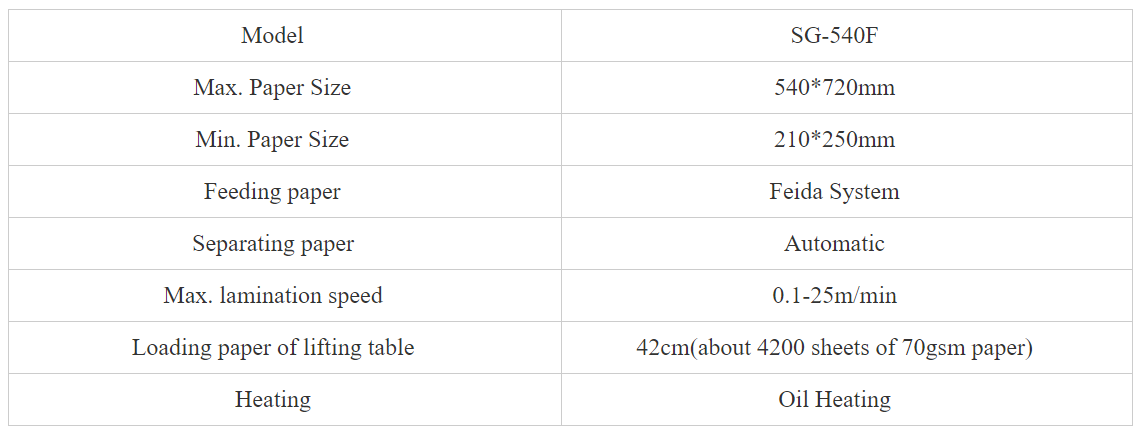 SG-540F Fully Automatic Hydraulic Laminating Machine A3 A4 A2 Paper Thermal Laminating Machine