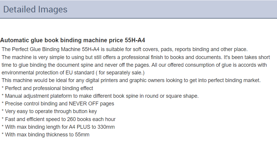 SG-55H A4  good quality book glue binding machine with one year warranty