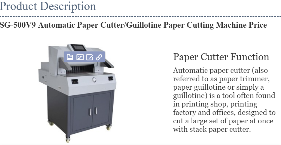 SG-500V9 Automatic Paper Cutter/Guillotine Paper Cutting Machine