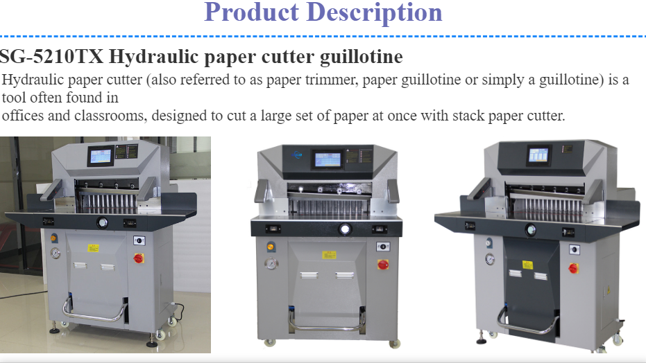 SG-5210TX Hydraulic Programming Full Automatic Paper Cutting Machine