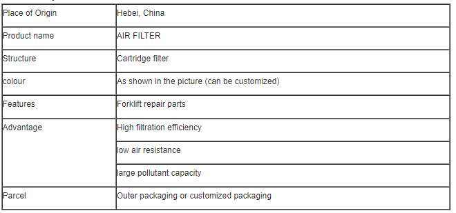 K1027 K1029 Air Cleaner Filter Element For Yanmar 55-2A PC50-7 EX55 TCM Forklift