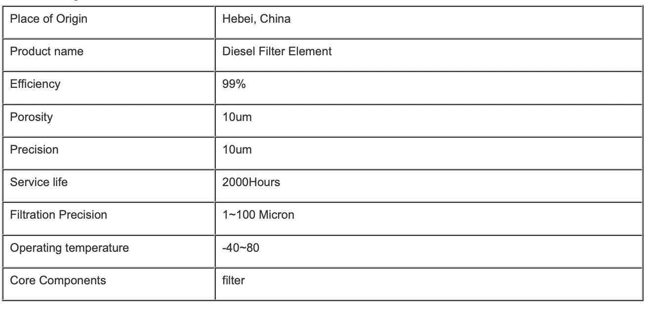 65.12503-5011 Industrial Fuel Filter For Daewoo Generator Parts 10um Porosity