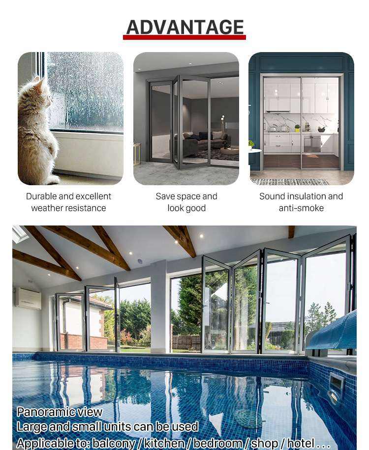 glass folding sliding door Heat and cold insulation