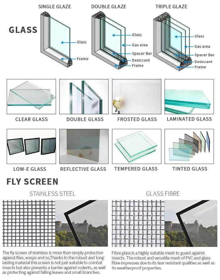 Simple Design Fenetre Aluminum Glass Sliding Window