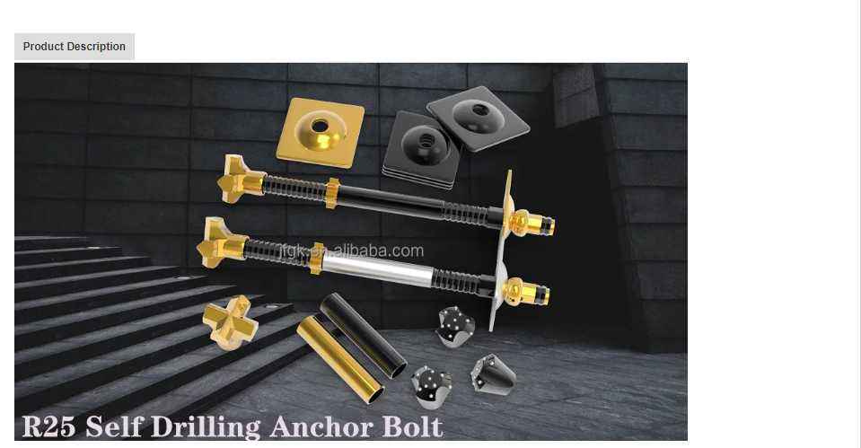 Hot Selling Hollow Anchor Soil Nail Rock Bolt Diameter 25Mm Micropile For Slope Stabilization R32l R32n R32s R32ss