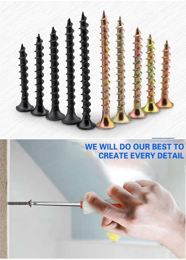 Black Oxide tapping machine screws chipboard concrete screw fastener custom factory Hex socket head screws