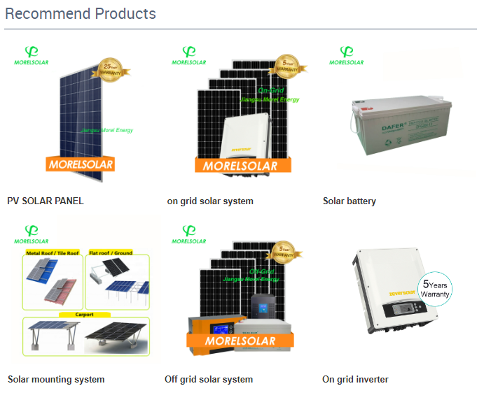 Morel 5kw 10kw solar system off grid solar energy products 10kw 20kw 30kw for home use