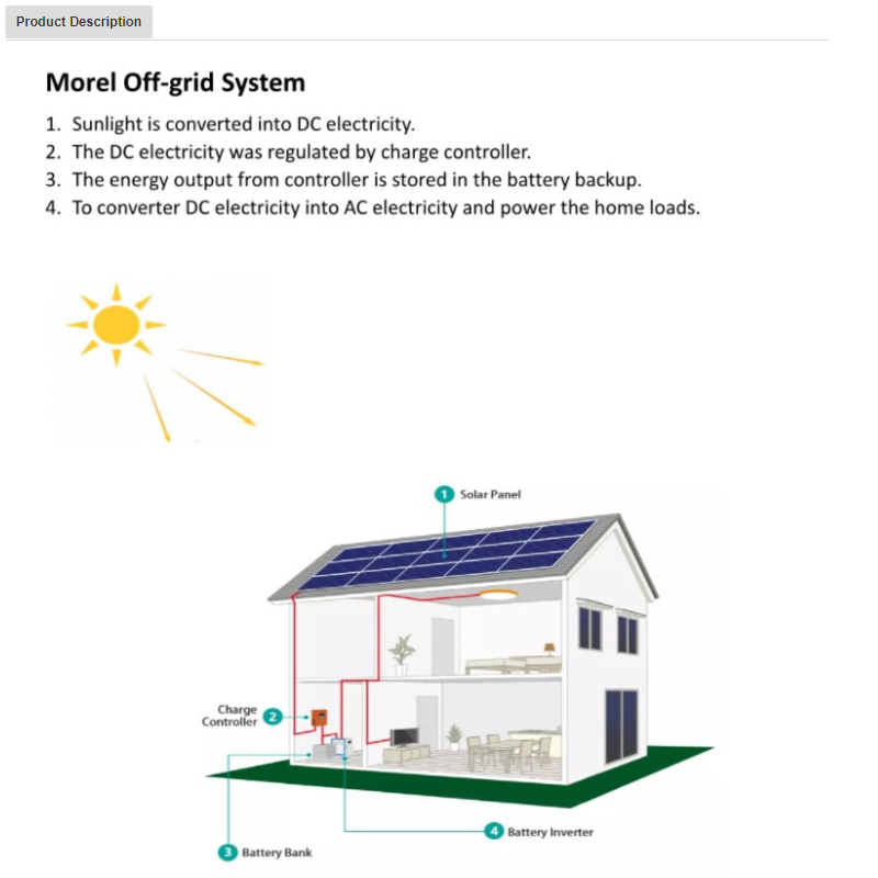 Morel easy installation 5kw 6kw 8kw 10kw off grid solar power system with battery backup