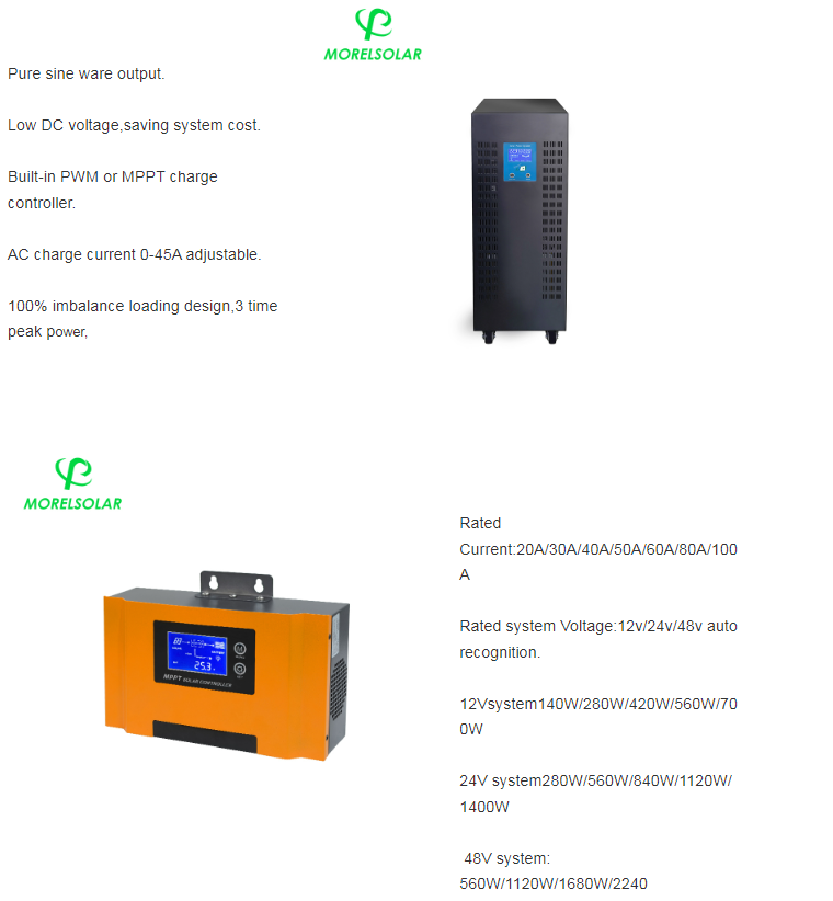 Morel 5kw 10kw solar system off grid solar energy products 10kw 20kw 30kw for home use