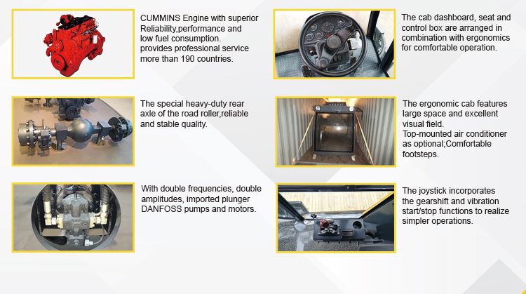 10 Tons Road Roller Double Drive China Road Roller with Cummins Engine