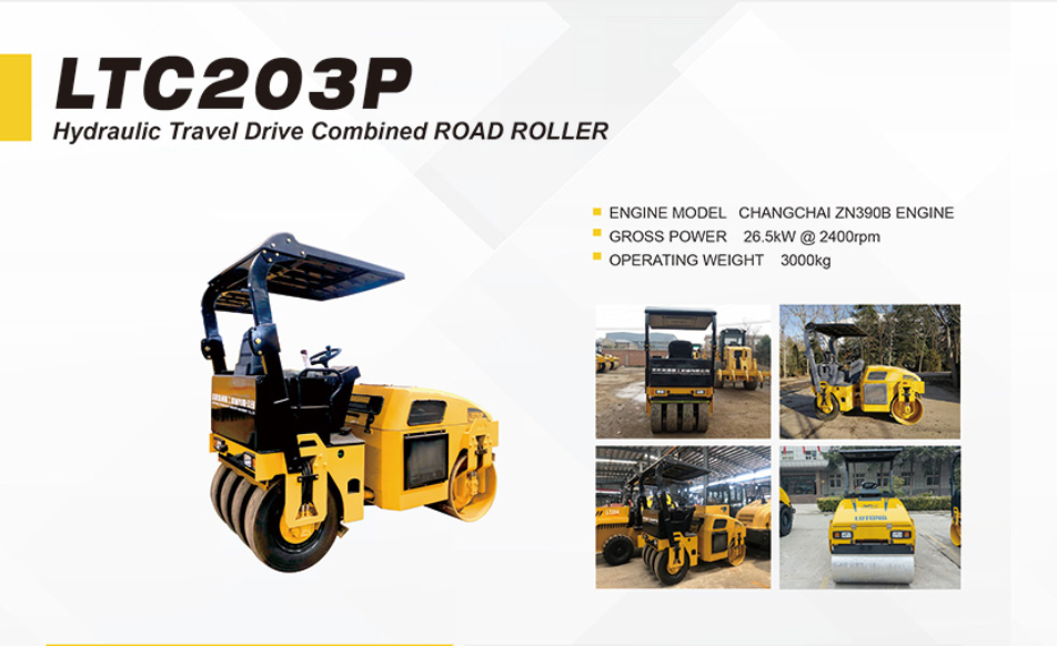 Ltc203p Construction Machinery 3 Ton Double Drum Vibratory Road Rollers