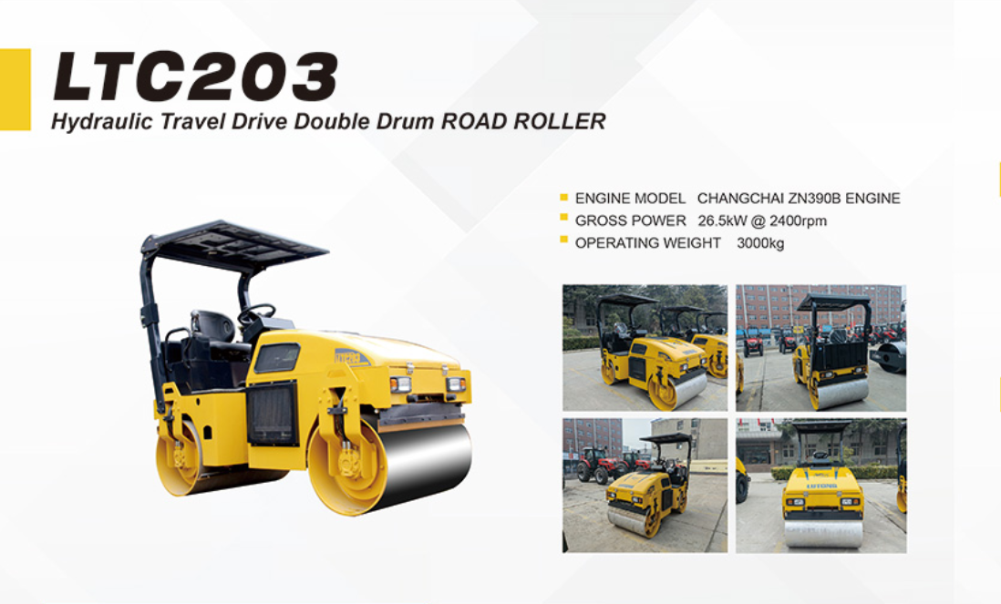 Mini 3 Tons Full Hydraulic Double Wheel Roadroller/Compactor as Road Machine