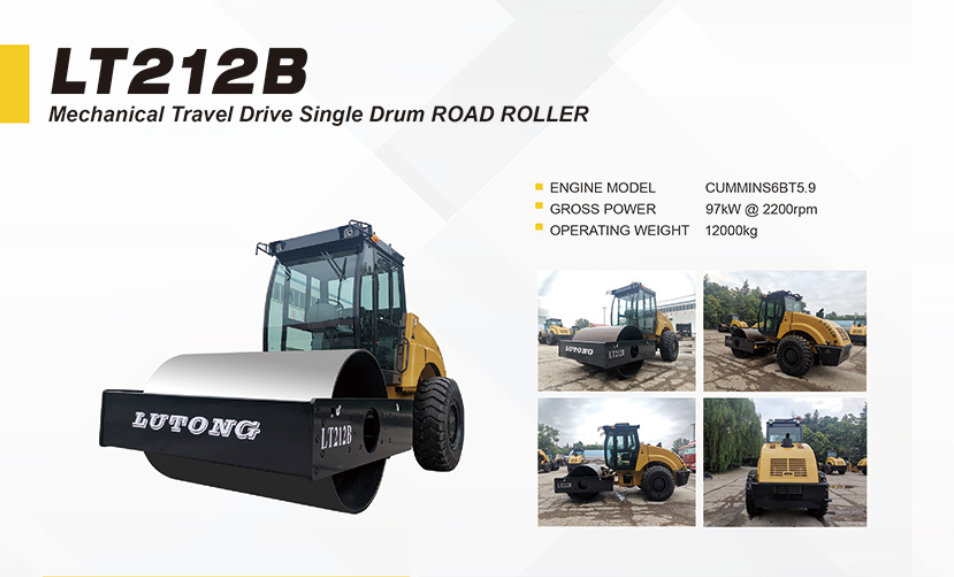 Heavy Machinery 12 Tons Mechanical Drive Smooth Drum Road Roller