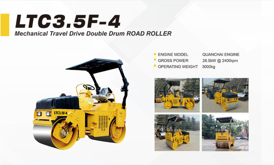 Mini 3.5 Tons Road Roller/Comapctor with High Pressure Water Pump Sprinkler System
