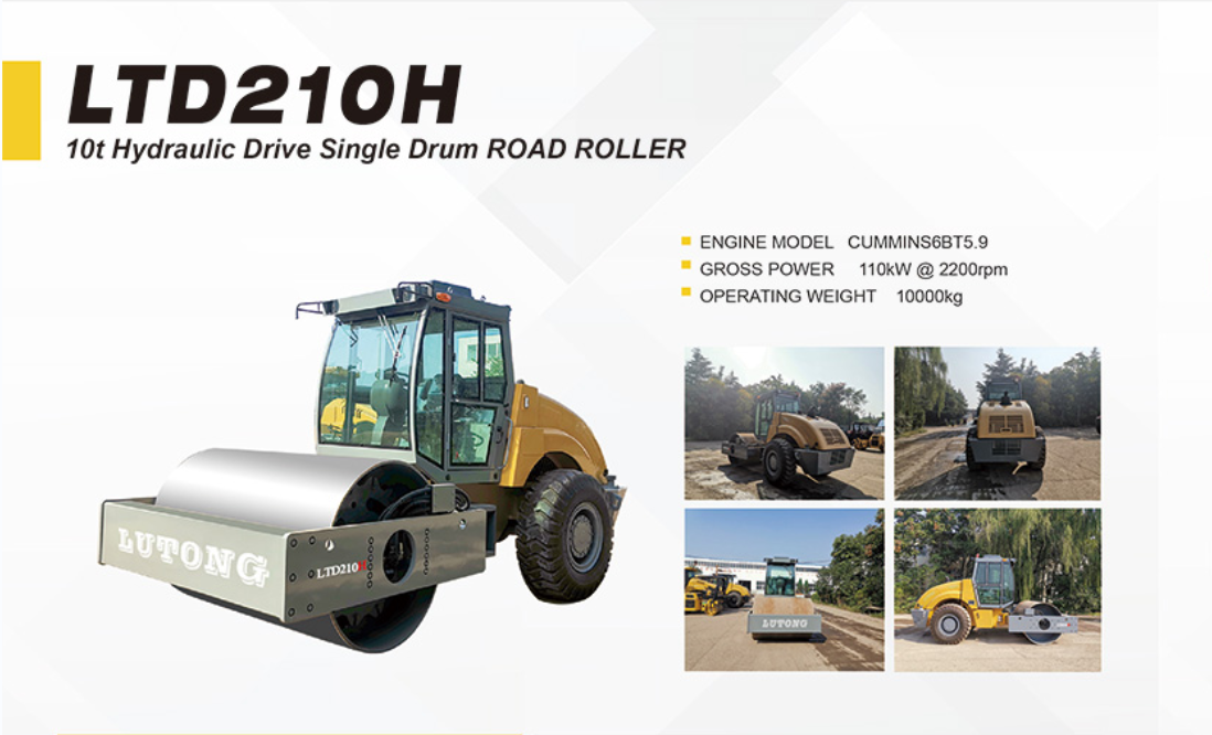 China10 Tons of Road Roller/Compactor Hydraulic Travel Drive Single Drum