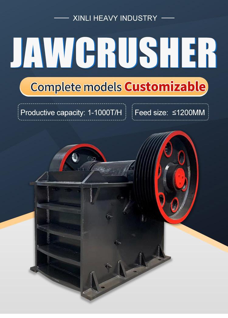 Jaw crusher for crushing stone, gravel, sand, and gravel, ore, granite, lime, and stone