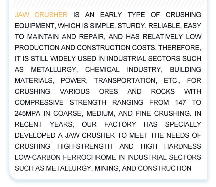 Xinli Heavy Industry Jaw Crusher Mine Coal Yard Construction Garbage, Cobbles, Granite, Basalt, etc