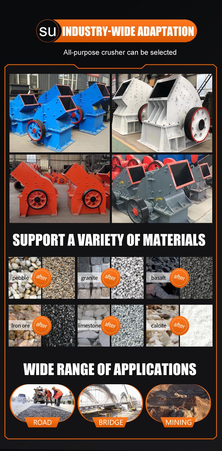 Limestone mobile crusher, coal brick and tile small sand making machine, large hammer cement crusher