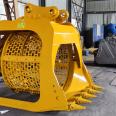 Excavated and modified screening bucket, mobile rotary screening sand bucket loader, screening machine