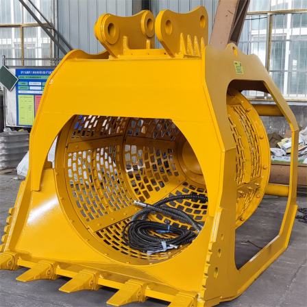 Excavated and modified screening bucket, mobile rotary screening sand bucket loader, screening machine