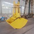 Excavator shell bucket hydraulic double door coal grab with long service life